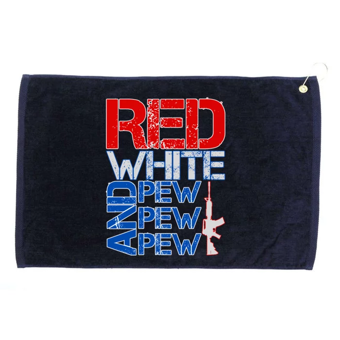 Red White And Pew Pew Pew USA Guns Grommeted Golf Towel