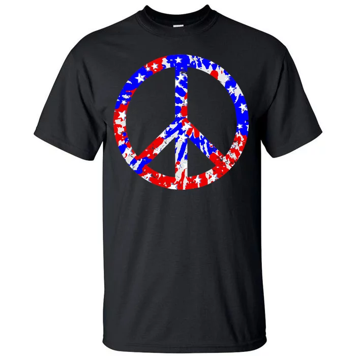 Red White Blue Dyed Peach Sign Stars Tall T-Shirt