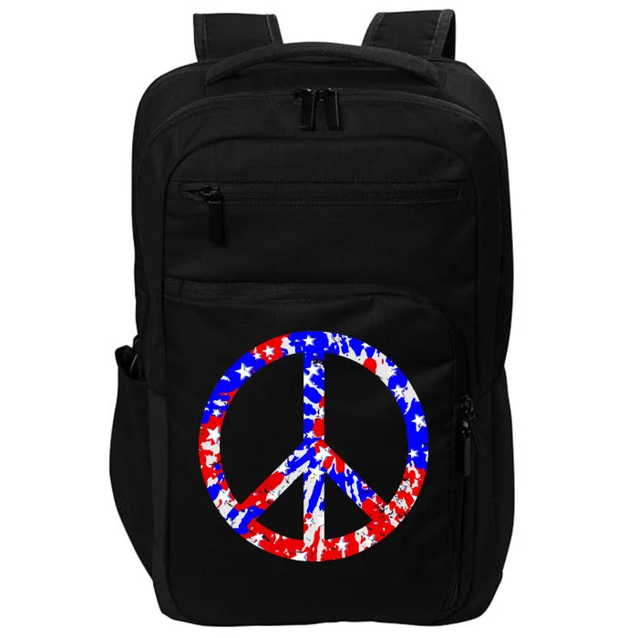 Red White Blue Dyed Peach Sign Stars Impact Tech Backpack