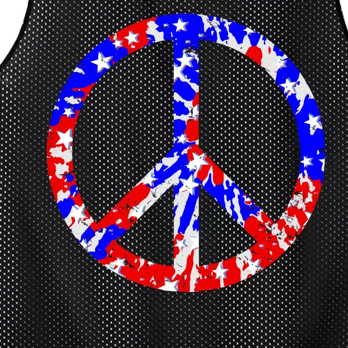 Red White Blue Dyed Peach Sign Stars Mesh Reversible Basketball Jersey Tank