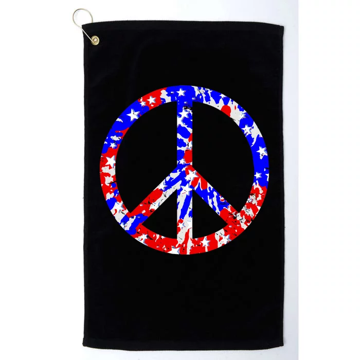 Red White Blue Dyed Peach Sign Stars Platinum Collection Golf Towel