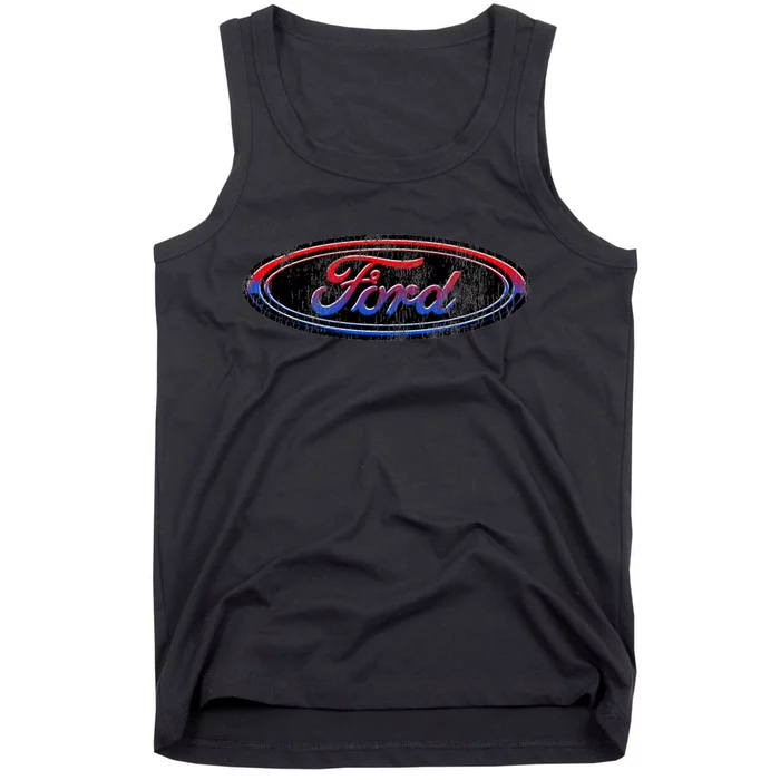 Red White Blue Ford Logo Tank Top