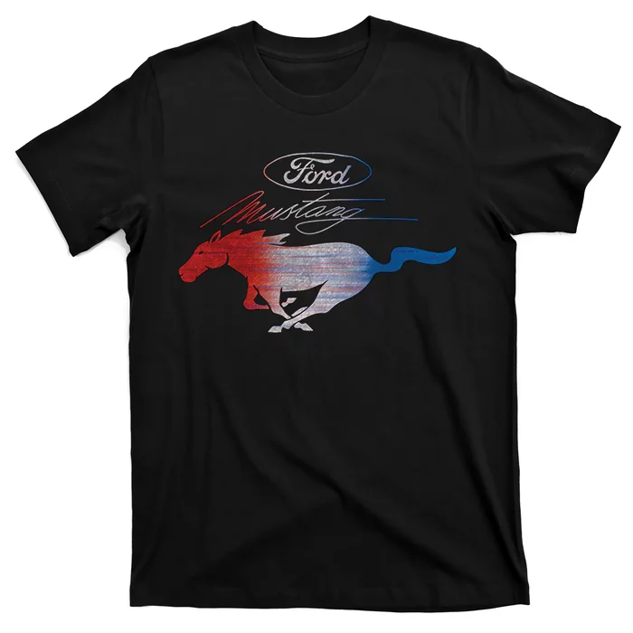 Red White Blue Mustang Logo T-Shirt