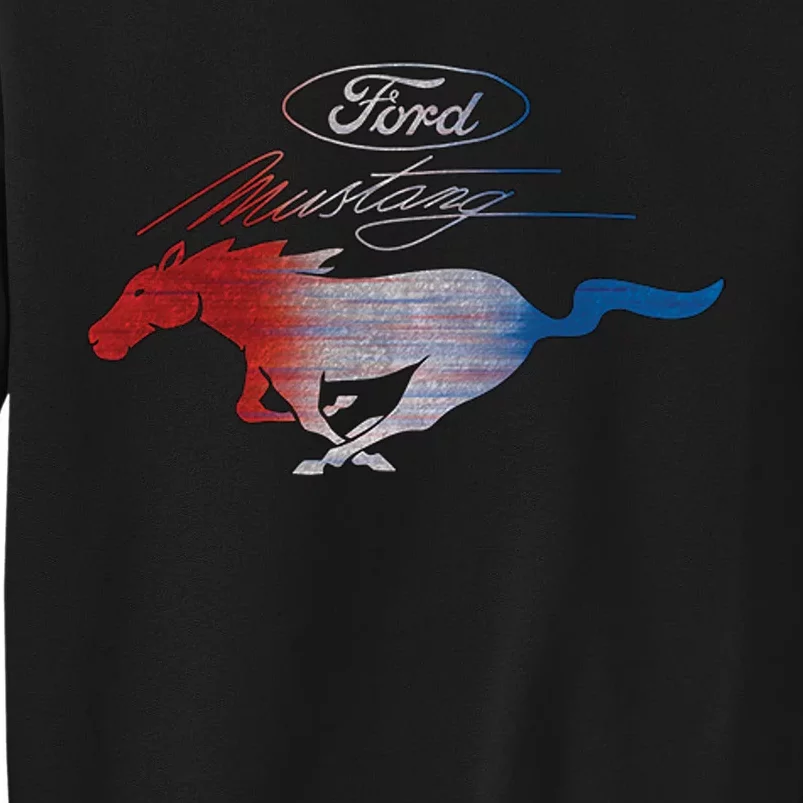 Red White Blue Mustang Logo Tall Sweatshirt