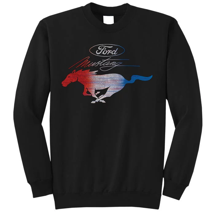 Red White Blue Mustang Logo Tall Sweatshirt