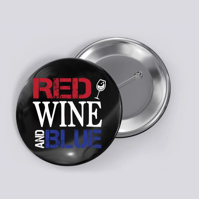 Red Wine and Blue USA Flag Button