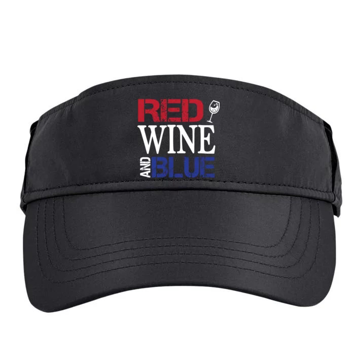 Red Wine and Blue USA Flag Adult Drive Performance Visor