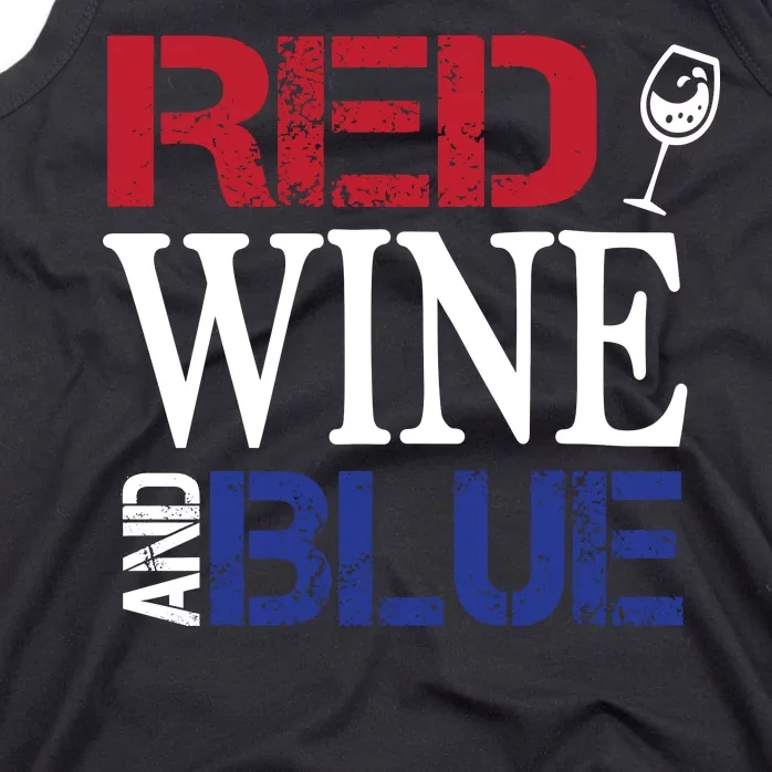 Red Wine and Blue USA Flag Tank Top