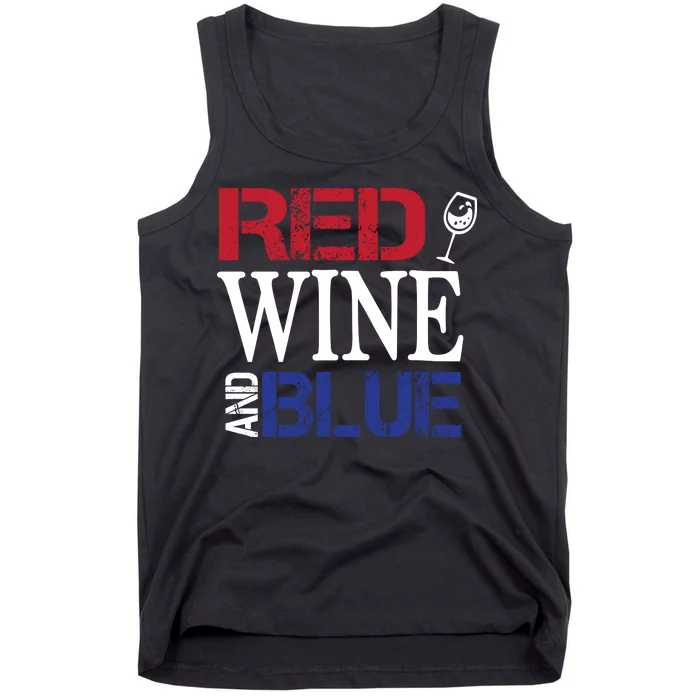 Red Wine and Blue USA Flag Tank Top