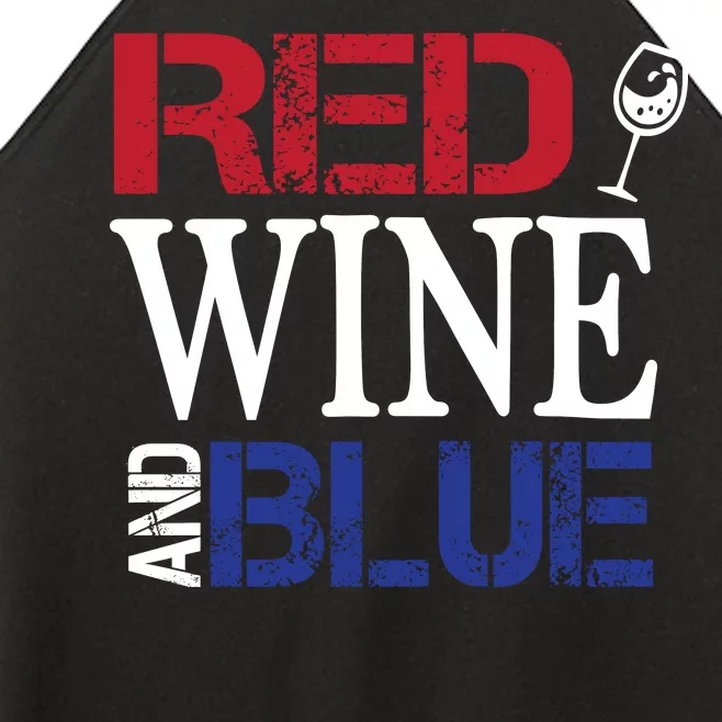 Red Wine and Blue USA Flag Women’s Perfect Tri Rocker Tank