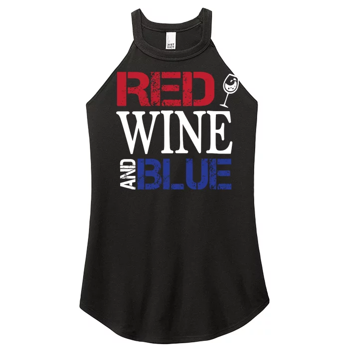 Red Wine and Blue USA Flag Women’s Perfect Tri Rocker Tank