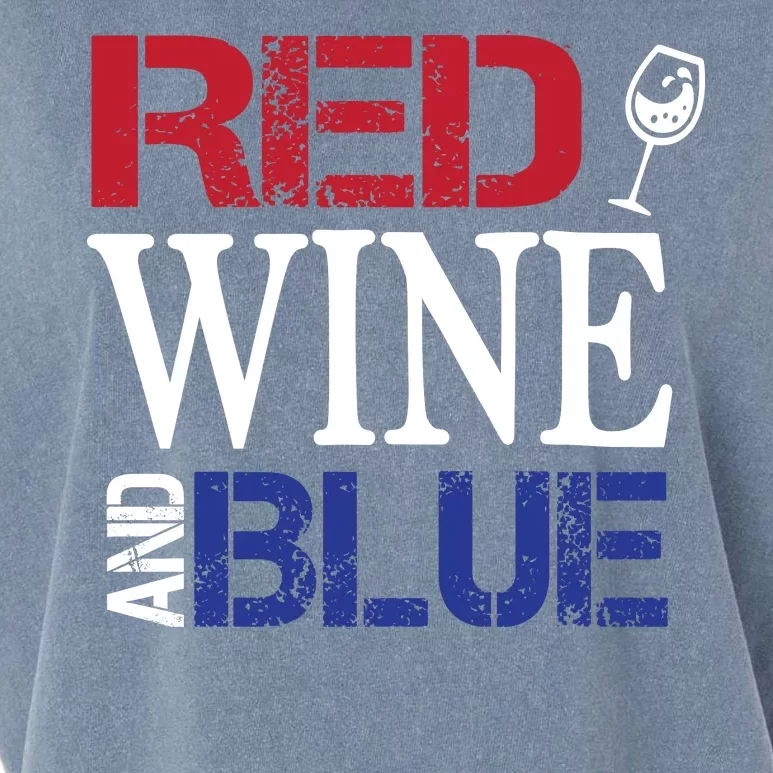 Red Wine and Blue USA Flag Garment-Dyed Women's Muscle Tee