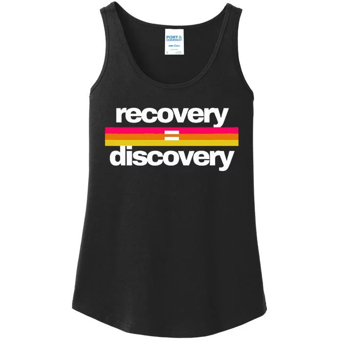 Recovery Equals Discovery Addiction Sobriety Ladies Essential Tank