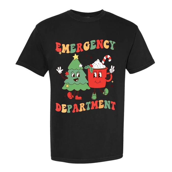 Retro Emergency Department Er Nurse Christmas Emergency Room Garment-Dyed Heavyweight T-Shirt