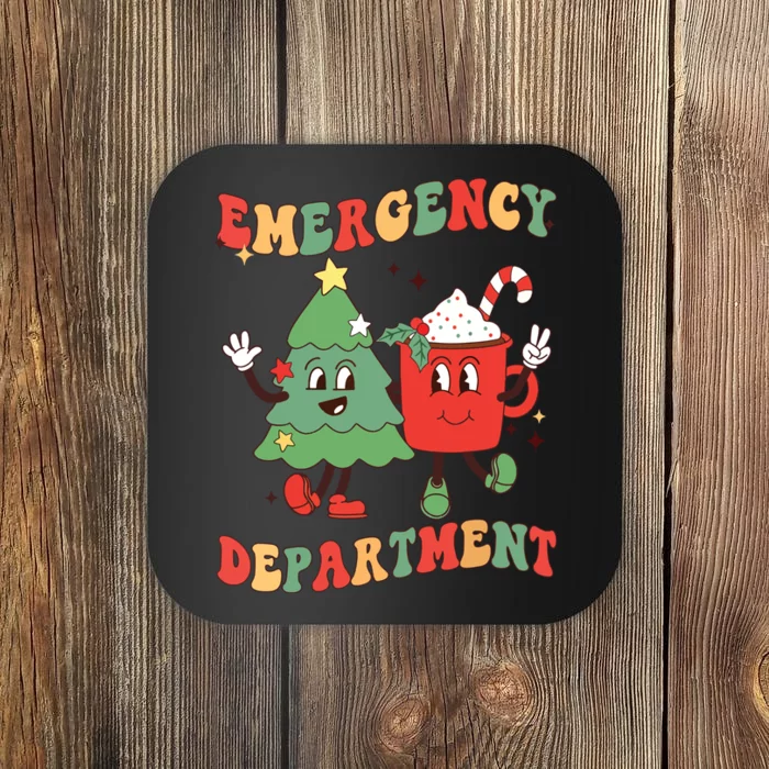 Retro Emergency Department Er Nurse Christmas Emergency Room Coaster