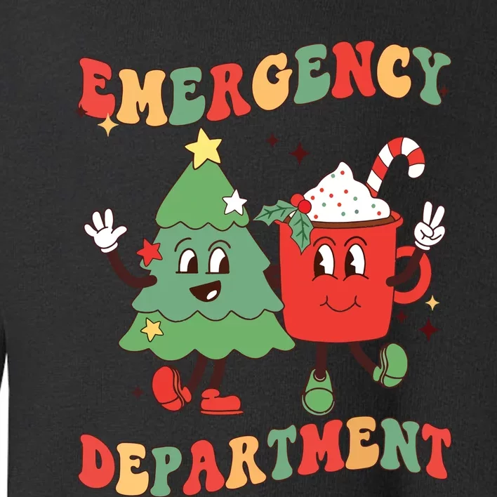 Retro Emergency Department Er Nurse Christmas Emergency Room Toddler Sweatshirt