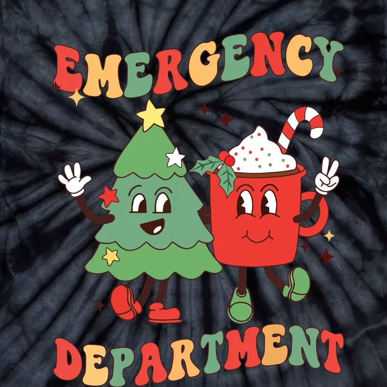 Retro Emergency Department Er Nurse Christmas Emergency Room Tie-Dye T-Shirt