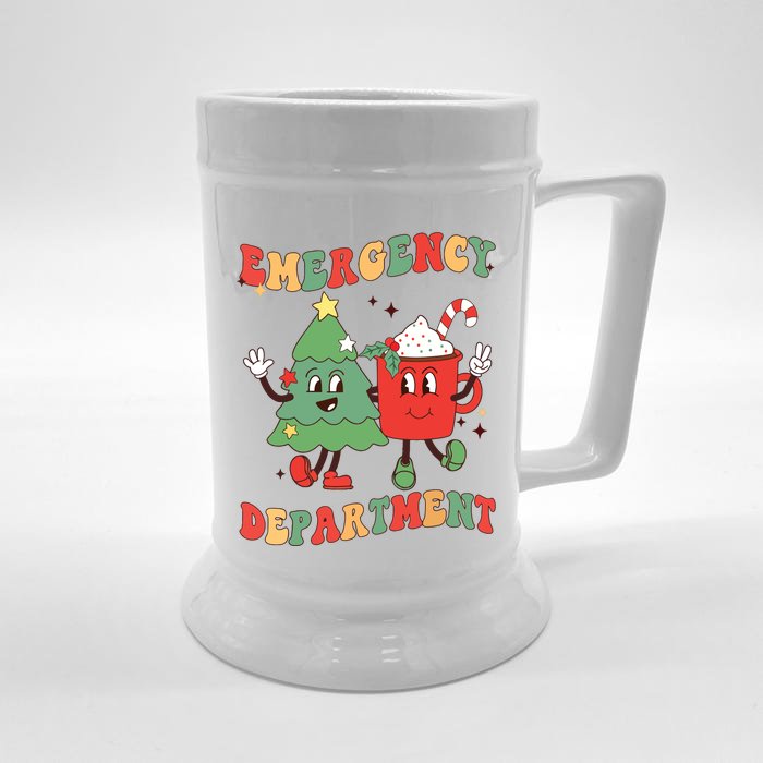 Retro Emergency Department Er Nurse Christmas Emergency Room Front & Back Beer Stein