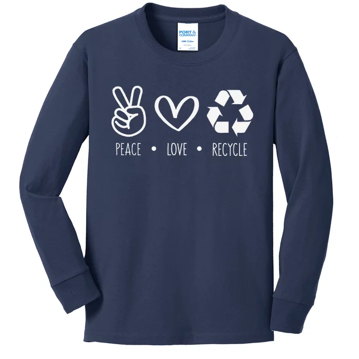 Recycle Earth Day For Teacher Recycling Kids Long Sleeve Shirt