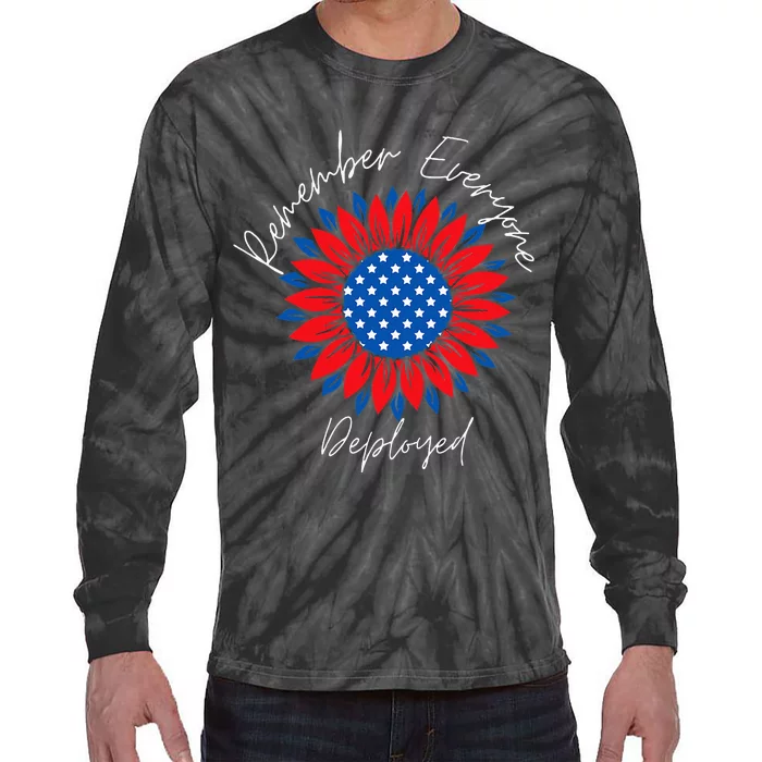 Remember Everyone Deployedwear Red On Friday Military Tie-Dye Long Sleeve Shirt