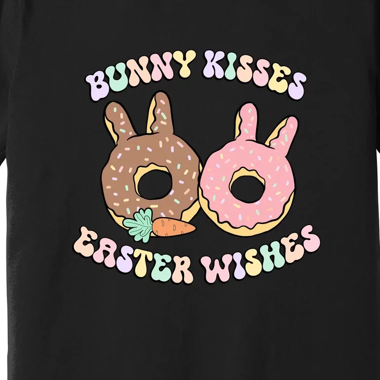 Retro Easter Day Bunny Kisses Easter Wishes Funny Donut Premium T-Shirt