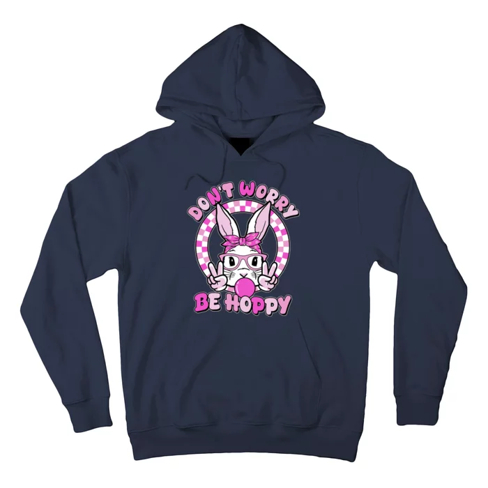 Retro Easter Dont Worry Be Hoppy Easter Bunny Rabbit Hoodie