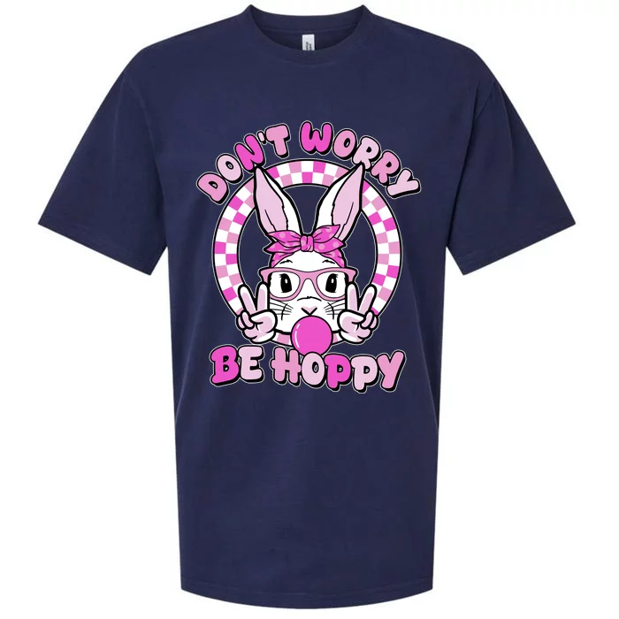 Retro Easter Dont Worry Be Hoppy Easter Bunny Rabbit Sueded Cloud Jersey T-Shirt