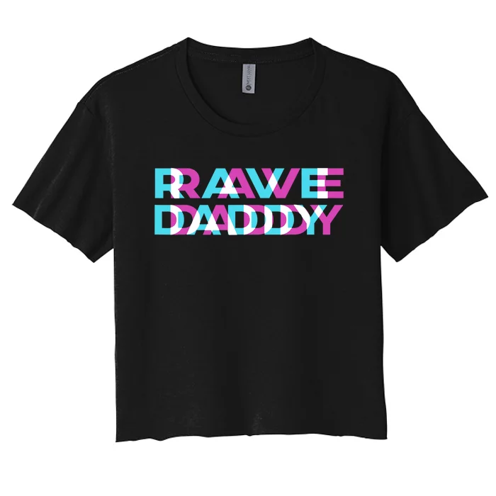 Rave Edm Daddy Music Festival Father Optical Trippy Illusion Women's Crop Top Tee