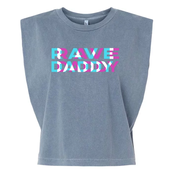 Rave Edm Daddy Music Festival Father Optical Trippy Illusion Garment-Dyed Women's Muscle Tee