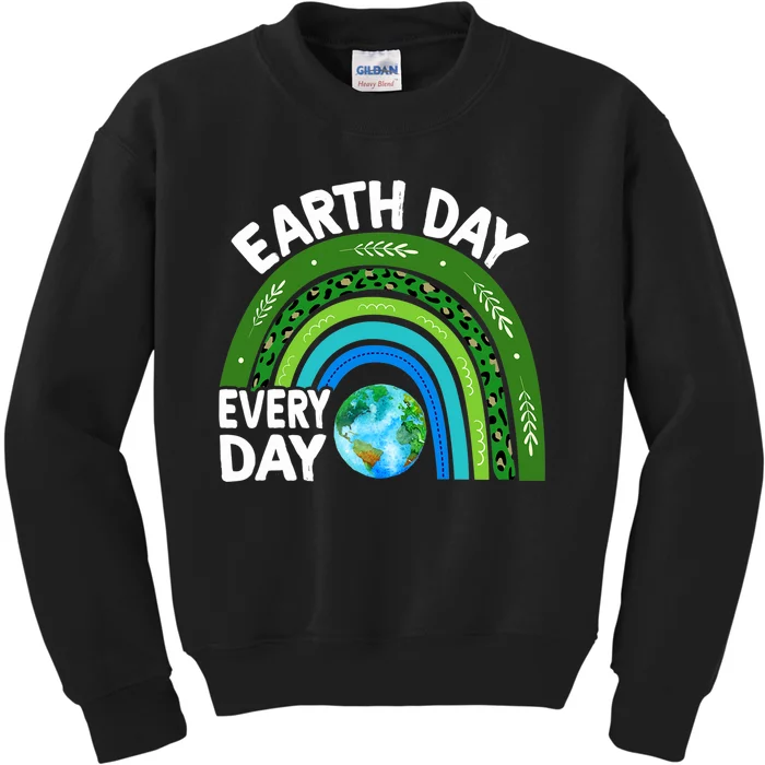 Rainbow Earth Day Kids Sweatshirt