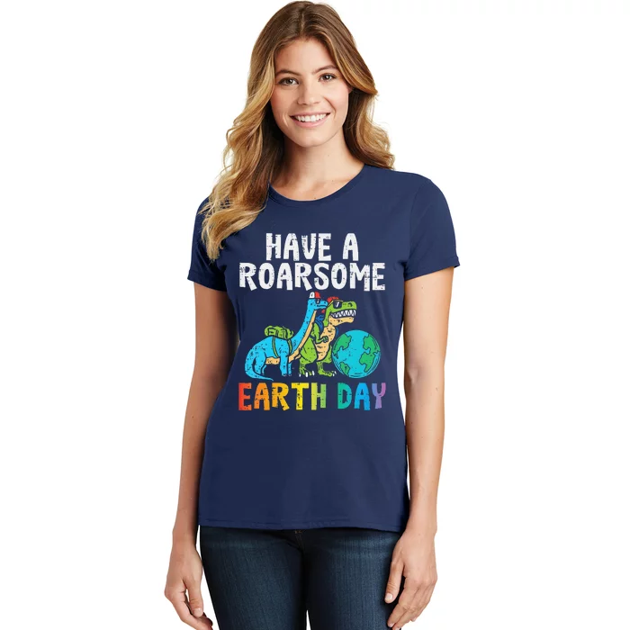 Roarsome Earth Day Trex Brachiosaurus Women's T-Shirt