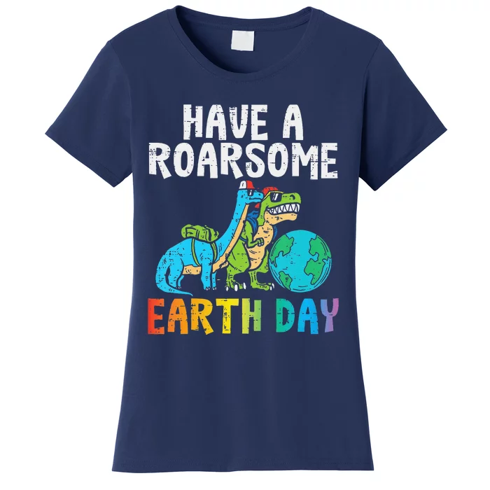 Roarsome Earth Day Trex Brachiosaurus Women's T-Shirt