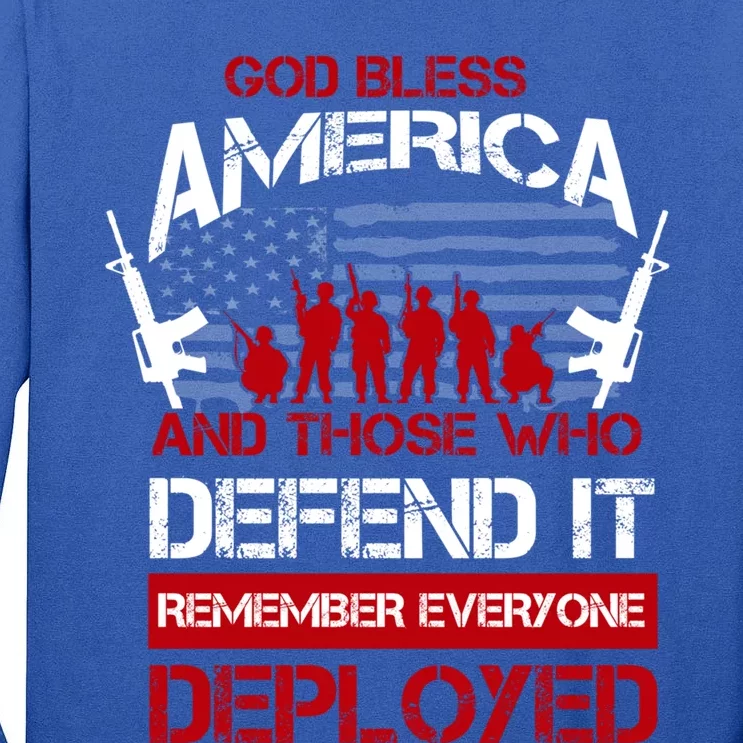 Remember Everyone Deployed Cool Gift God Bless America Tall Long Sleeve T-Shirt