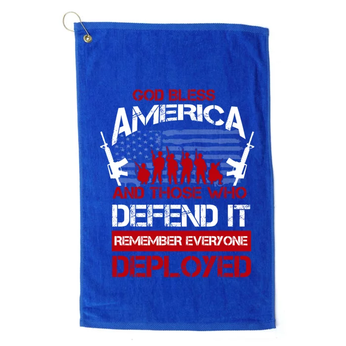 Remember Everyone Deployed Cool Gift God Bless America Platinum Collection Golf Towel