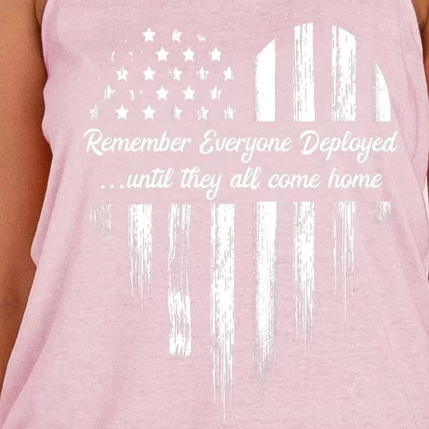 Remember Everyone Deployed Red Friday Women's Knotted Racerback Tank