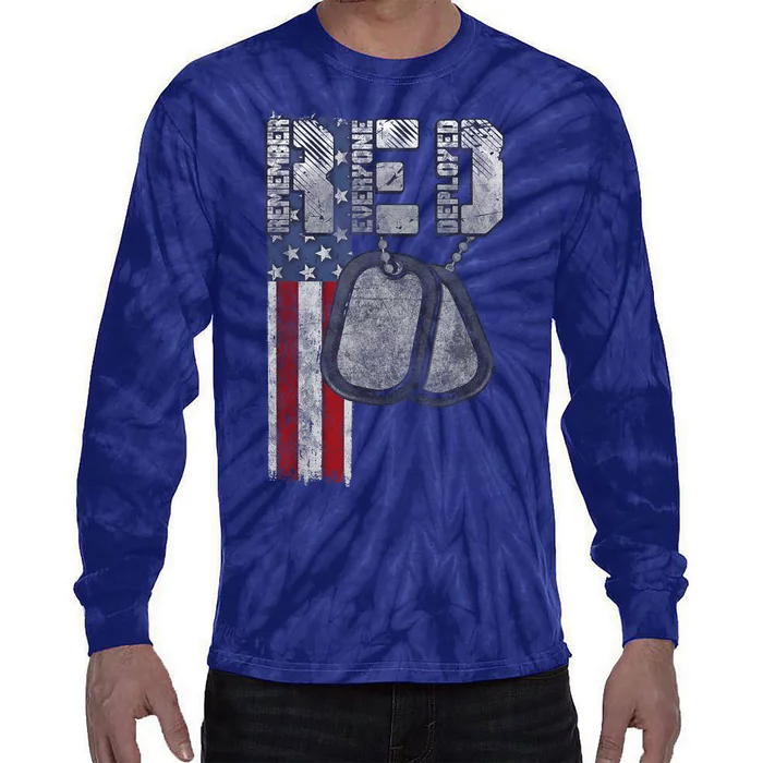 Remember Everyone Deployed Tie-Dye Long Sleeve Shirt