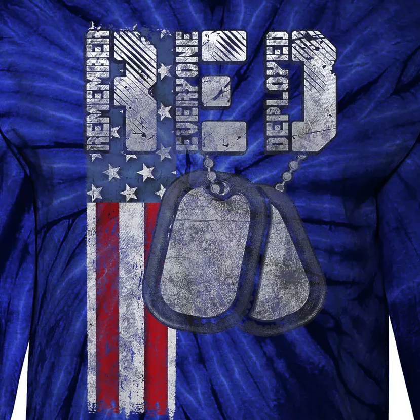 Remember Everyone Deployed Tie-Dye Long Sleeve Shirt