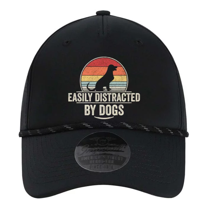 Retro Easily Distracted By Dogs Funny Dog Lover Performance The Dyno Cap