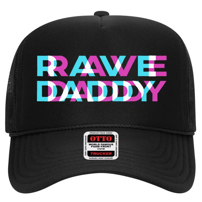 Rave Edm Daddy Music Festival Father Optical Trippy Illusion High Crown Mesh Trucker Hat