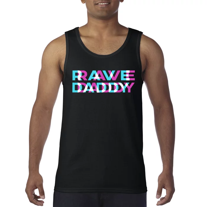 Rave Edm Daddy Music Festival Father Optical Trippy Illusion Tank Top