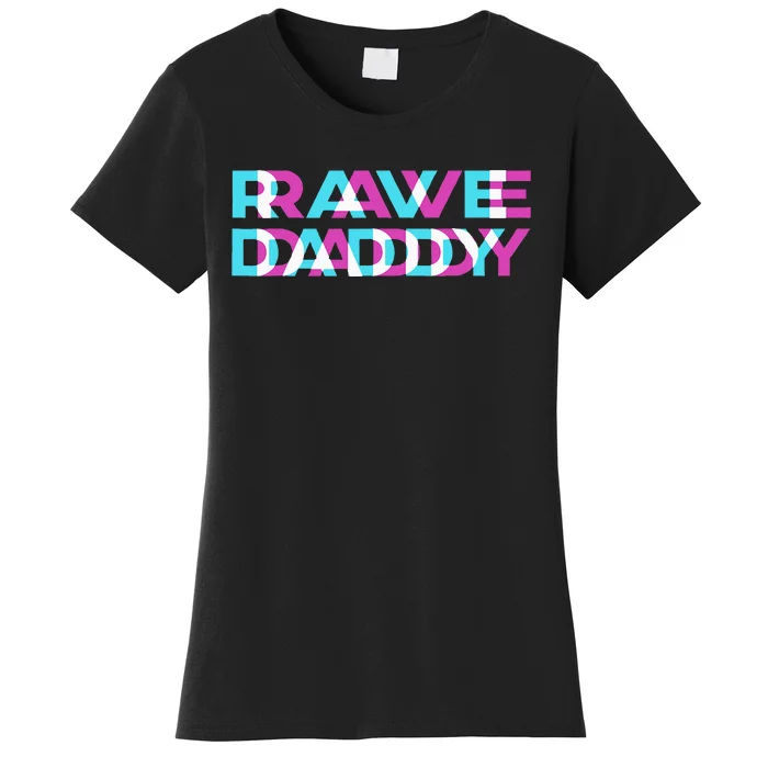 Rave Edm Daddy Music Festival Father Optical Trippy Illusion Women's T-Shirt