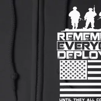 Remember Everyone Deployed R.E.D. Red Friday Military Full Zip Hoodie