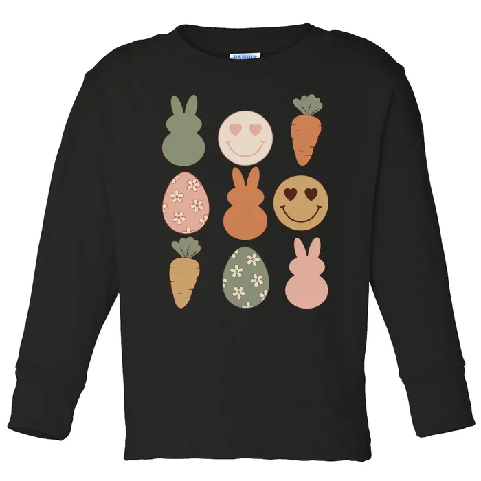 Retro Easter Day Toddler Long Sleeve Shirt