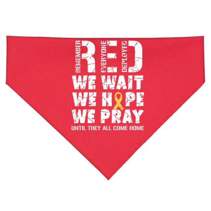 Remember Everyone Deployed Red Friday Military Retro USA-Made Doggie Bandana