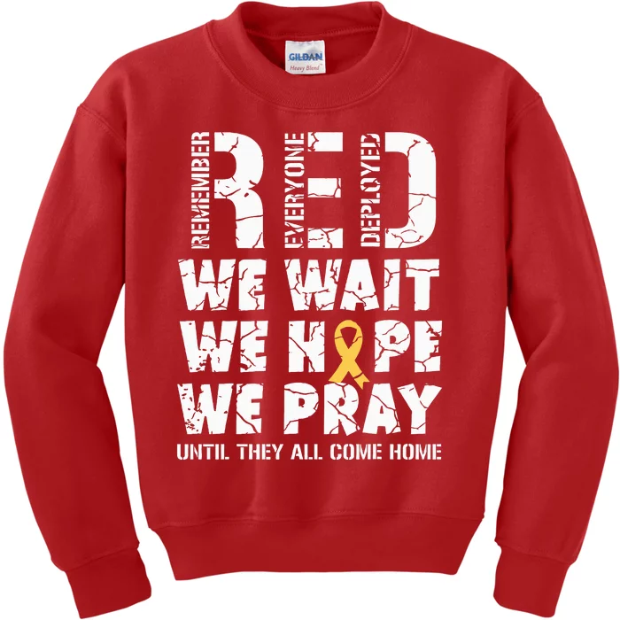 Remember Everyone Deployed Red Friday Military Retro Kids Sweatshirt