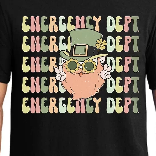 Retro Emergency Department St Patrick's Day Funny ER ED Nurse RN Teach Pajama Set