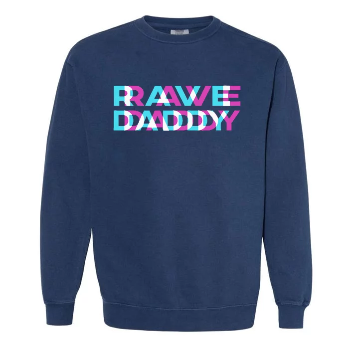 Rave Edm Daddy Music Festival Father Optical Trippy Illusion Garment-Dyed Sweatshirt