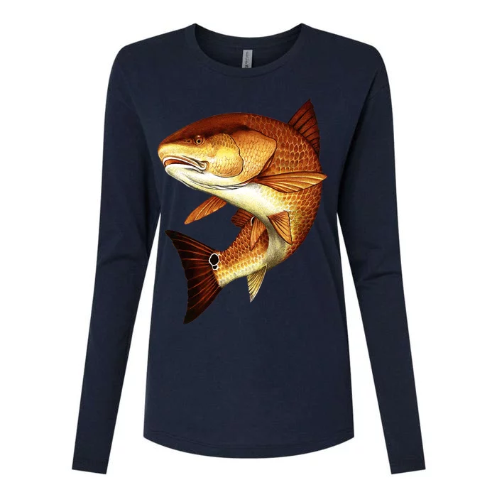 Redfish Swim Womens Cotton Relaxed Long Sleeve T-Shirt