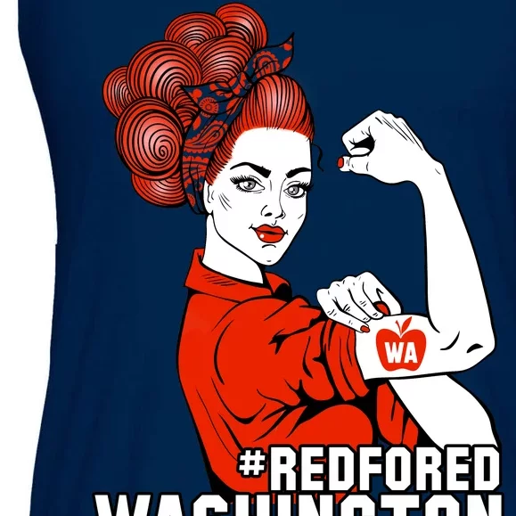 Redfored Red For Ed Washington Teachers Ladies Essential Flowy Tank