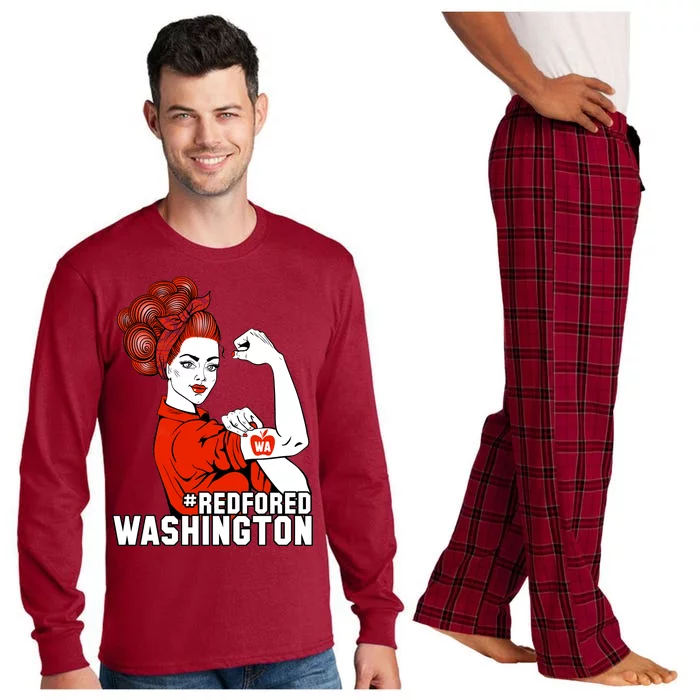 Redfored Red For Ed Washington Teachers Long Sleeve Pajama Set